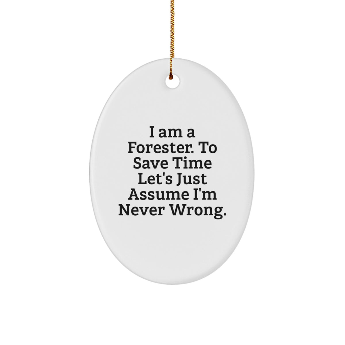 Whimsical Forester Oval Christmas Ornament Gift for Friends – Novelty - Image 1