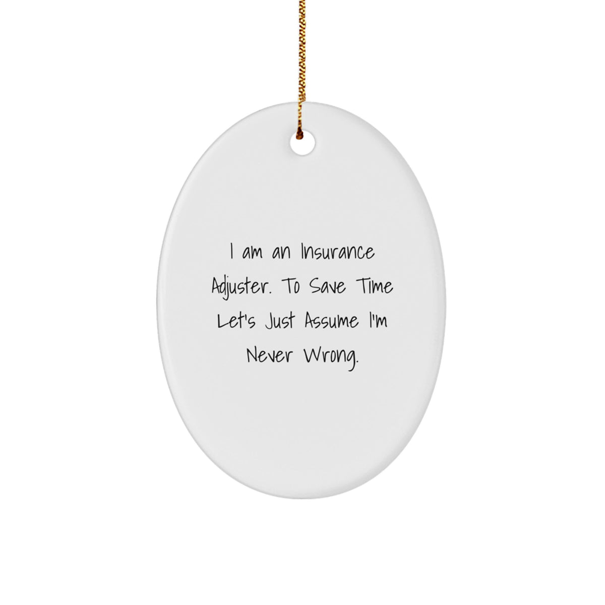 Insurance Adjuster Keepsake Christmas Ornament for Him Gift - Image 1