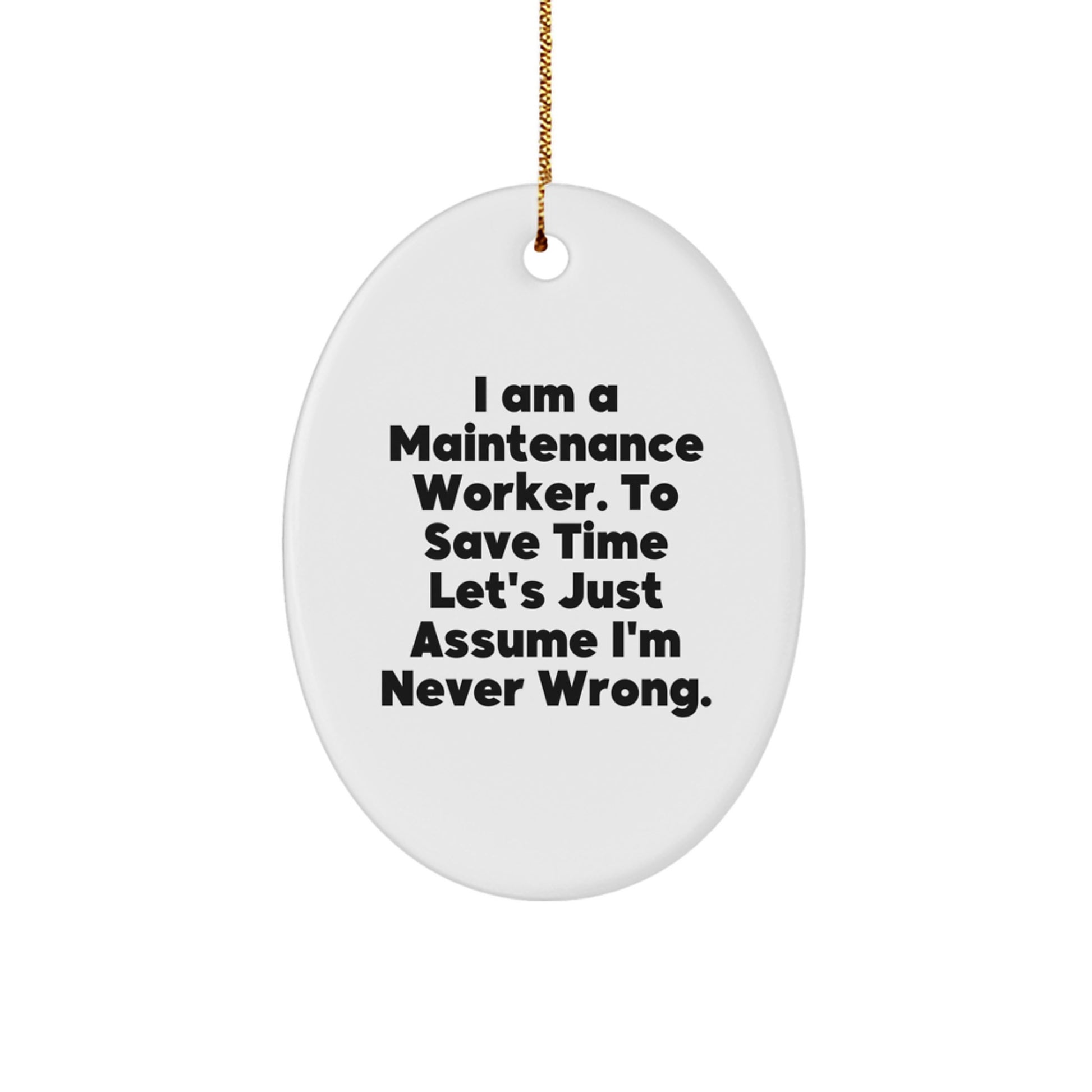 Maintenance Worker Valued Keepsake Christmas Ornament for Him Gift - Image 1