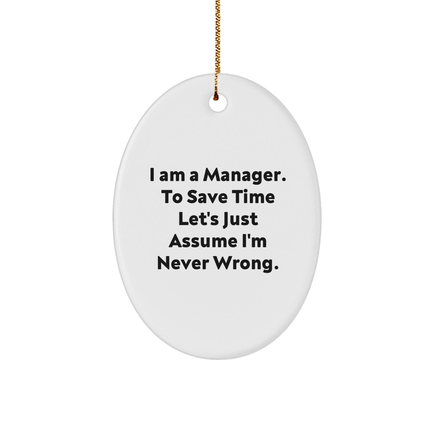 Christmas Gift Oval Ornament for Her Present – Manager Keepsake - Image 1