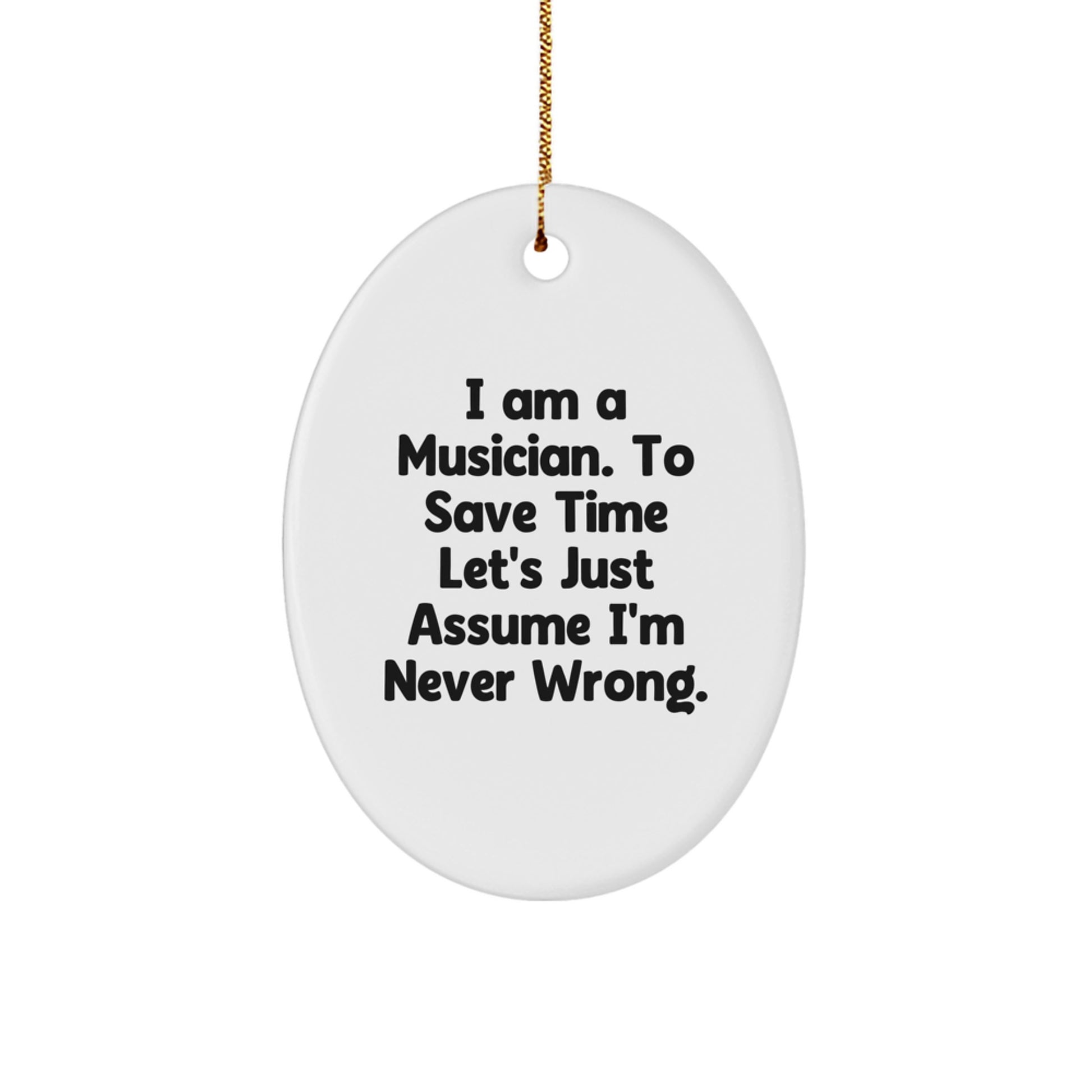 Funny Oval Ornament Gifts for Musician Friends - Musician Christmas Decorations, Unique Oval Ornament Gift for Musician Men, Musician Oval Ornament - Image 1