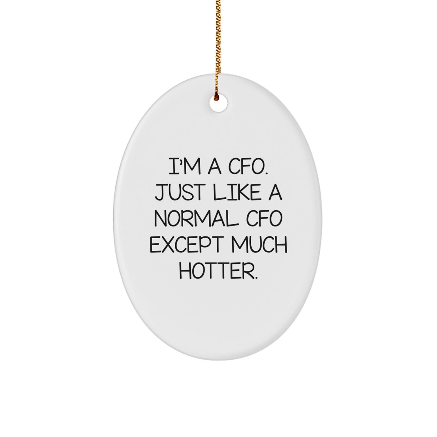 Funny CFO Oval Ornament Gifts from Friends, CFO Christmas Unique Gifts for CFO, Oval CFO Shaped Decoration - Image 1