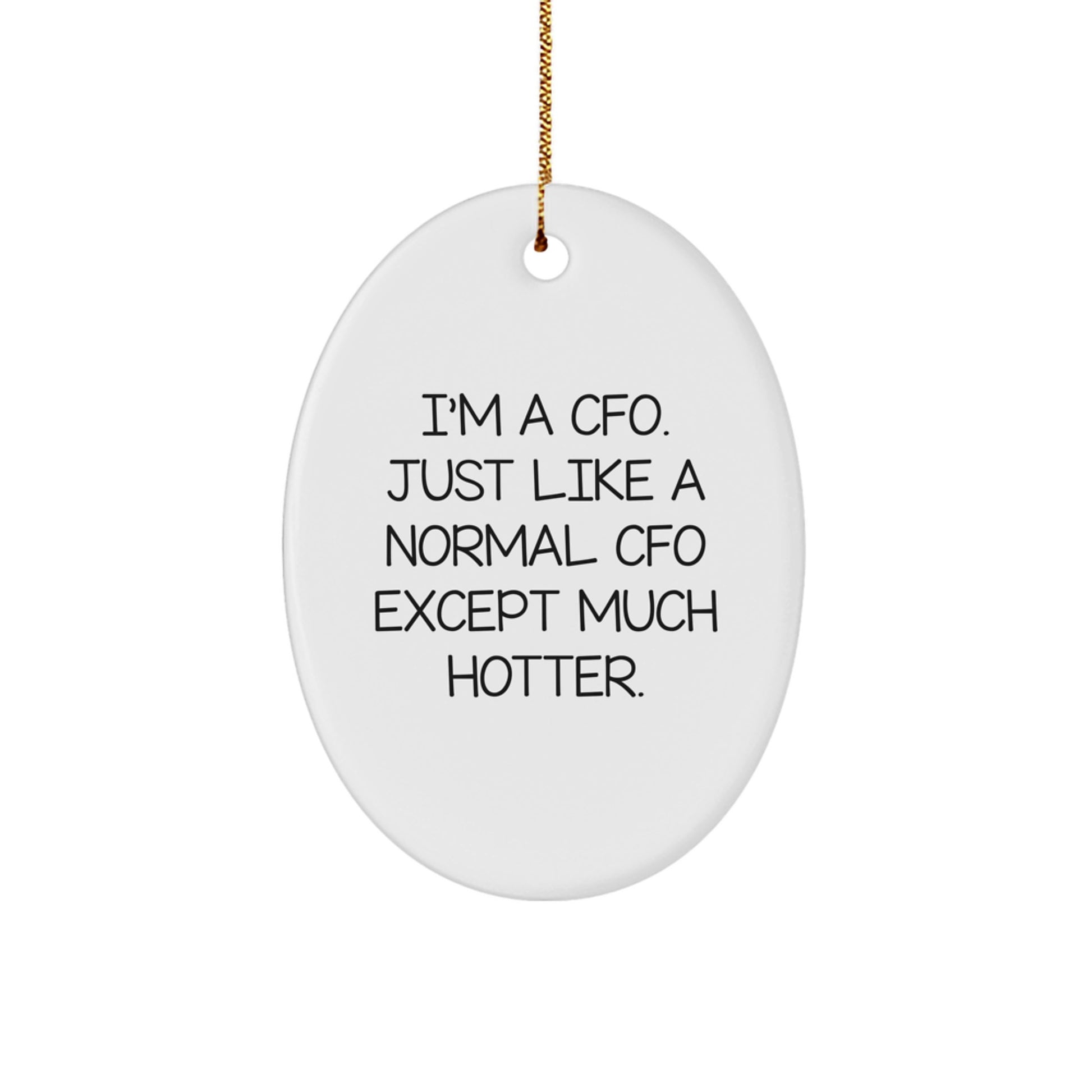 Funny CFO Oval Ornament Gifts from Friends, CFO Christmas Unique Gifts for CFO, Oval CFO Shaped Decoration - Image 1