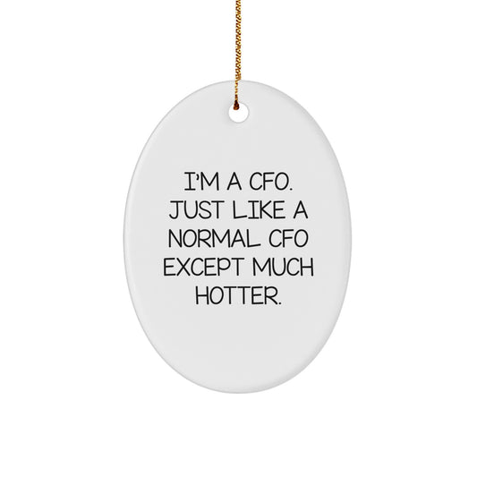 Funny CFO Oval Ornament Gifts from Friends, CFO Christmas Unique Gifts for CFO, Oval CFO Shaped Decoration - Image 1