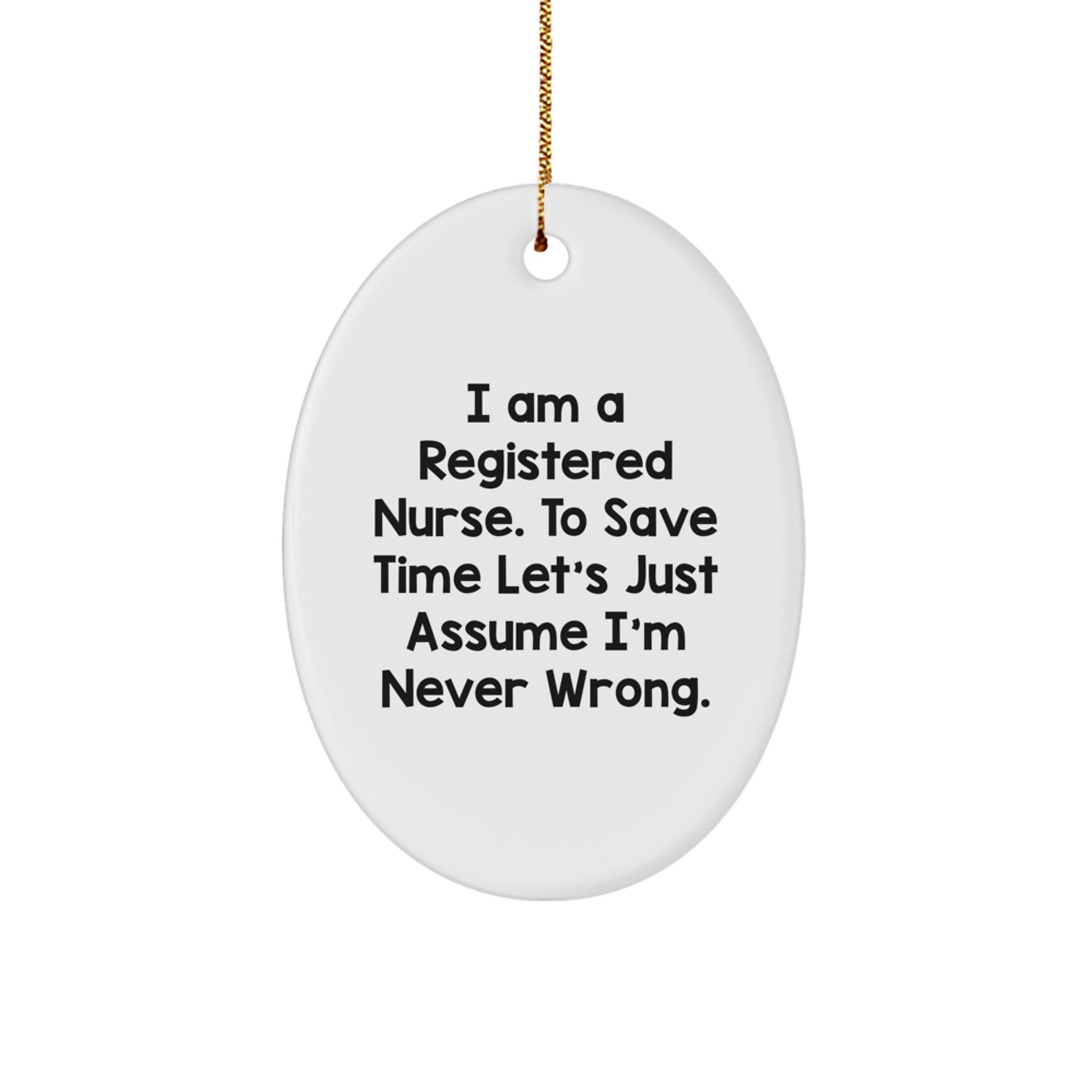 Christmas Gift for Teens Registered Nurse Surprise Oval Ornament - Image 1