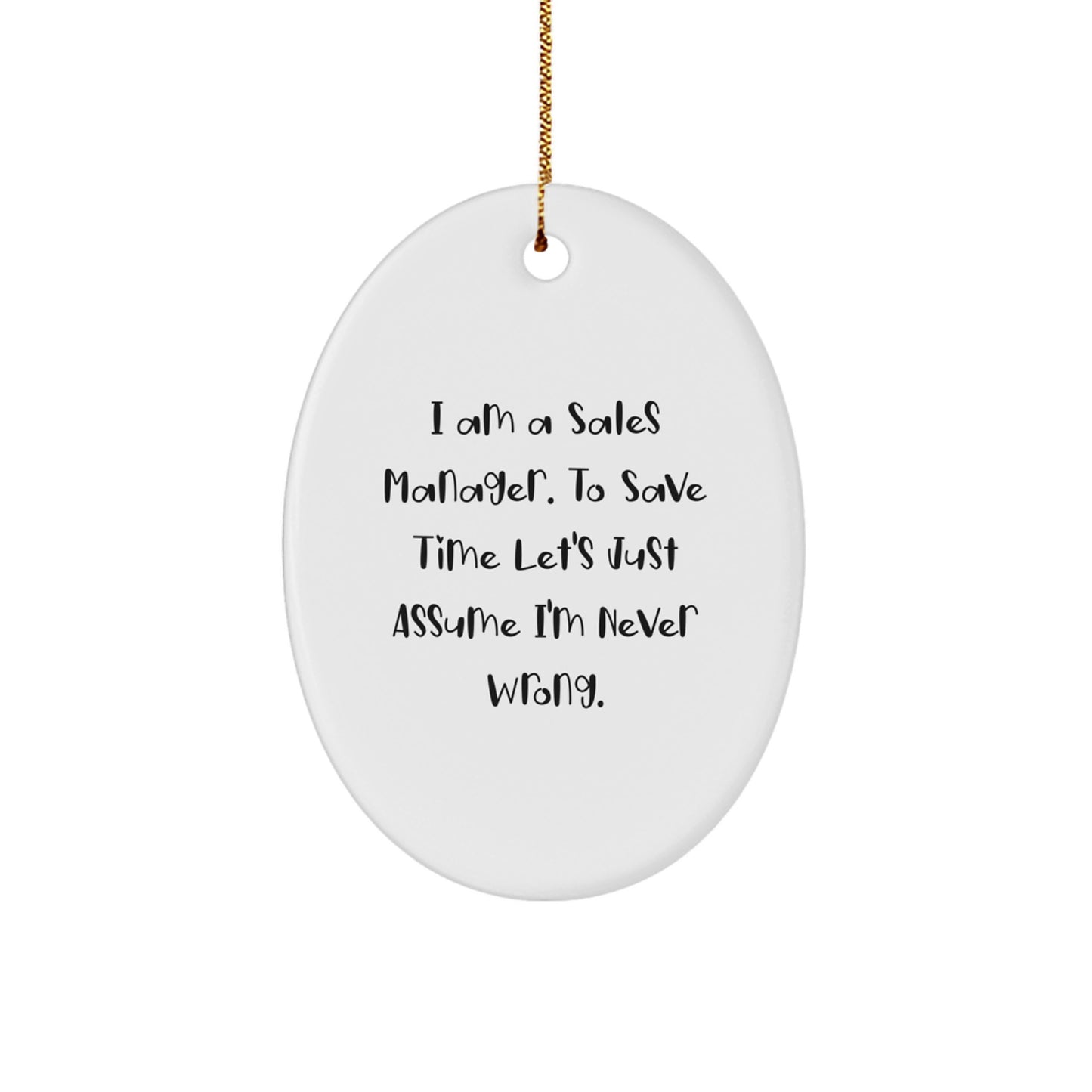 Christmas Gift for Her Sales Manager Oval Ornament Bright Present - Image 1