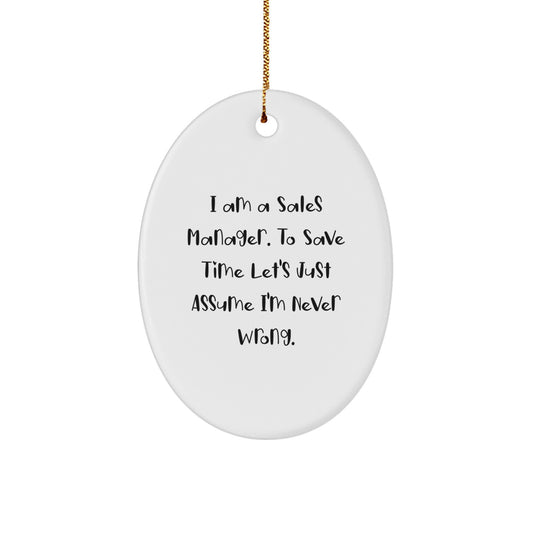 Christmas Gift for Her Sales Manager Oval Ornament Bright Present - Image 1