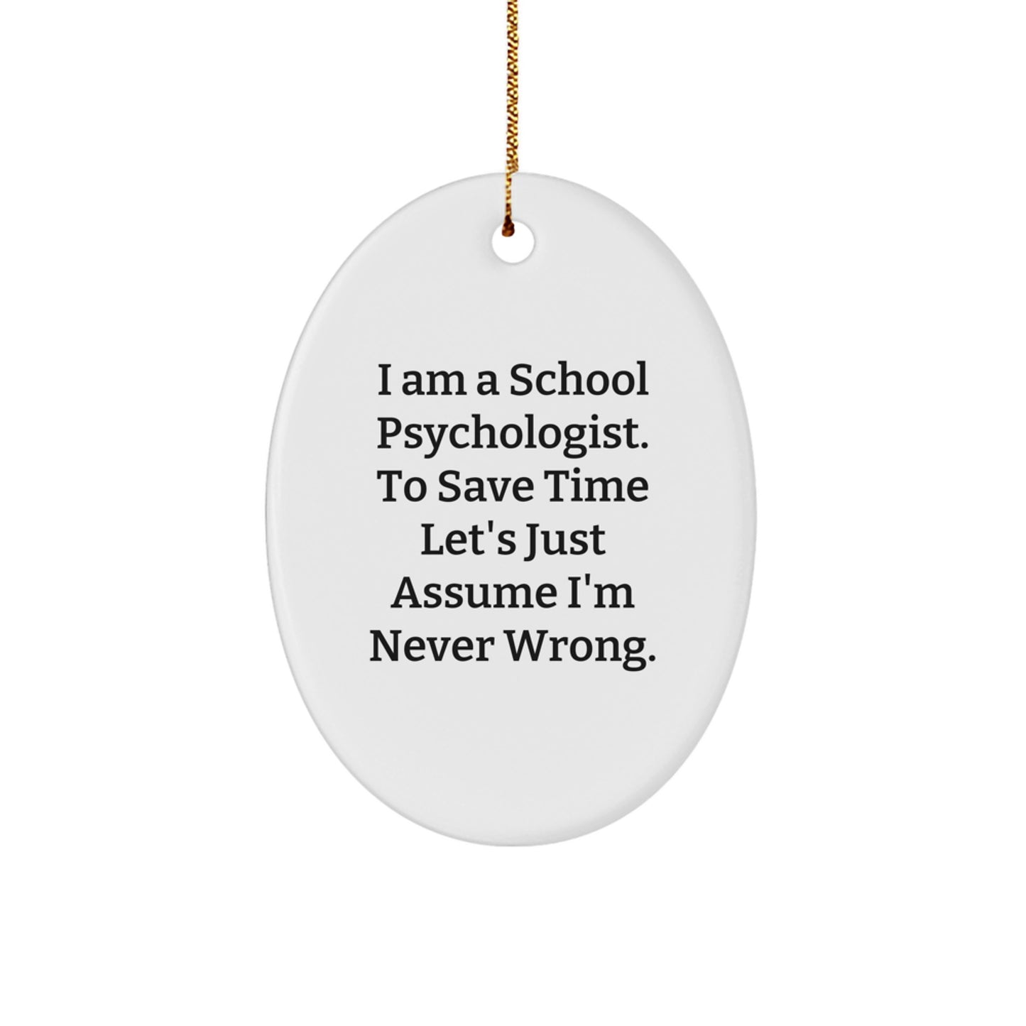 School Psychologist Keepsake Christmas Ornament for Him Holiday Gift - Image 1