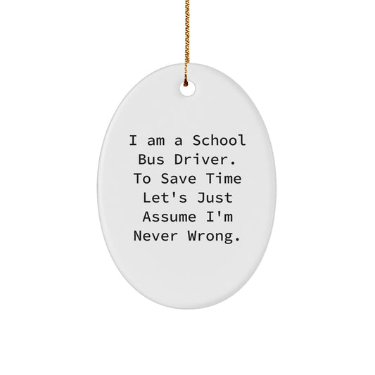 Bright School Bus Driver Keepsake Christmas Ornament for Him Gift - Image 1
