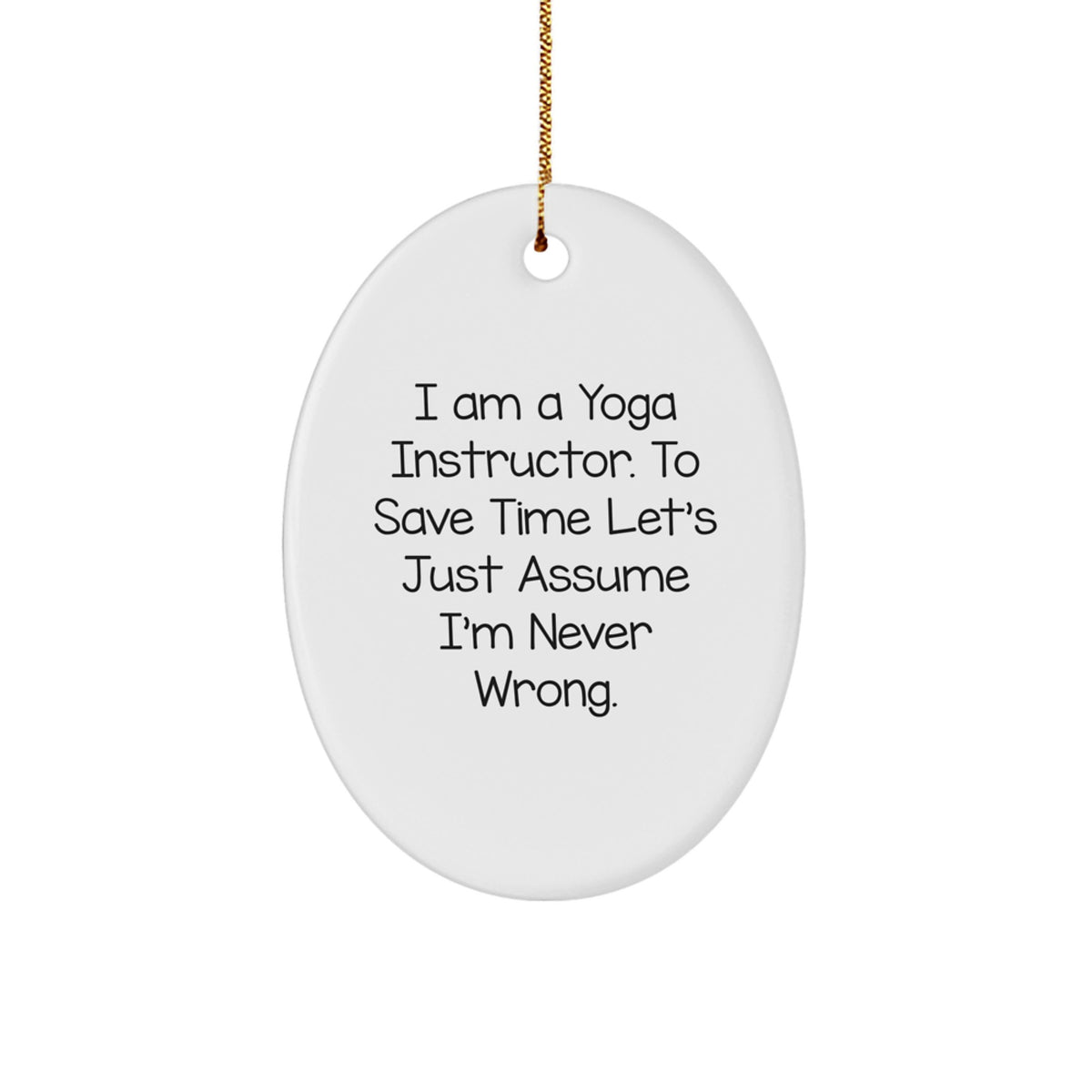 Oval Ornament for Coworkers – Yoga Instructor Idea Christmas Unique Gift - Image 1