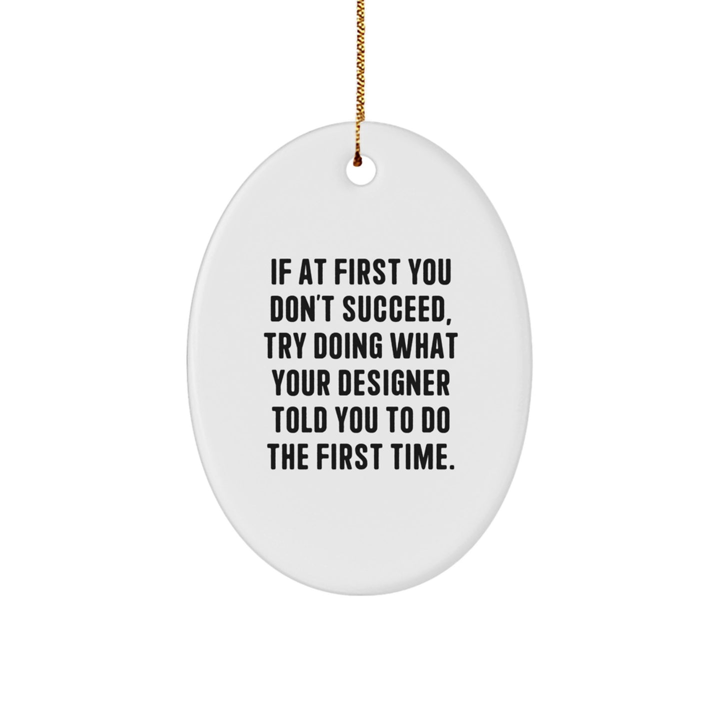 Christmas Gift for Her Designer Oval Ornament Present - Image 1