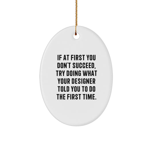 Christmas Gift for Her Designer Oval Ornament Present - Image 1