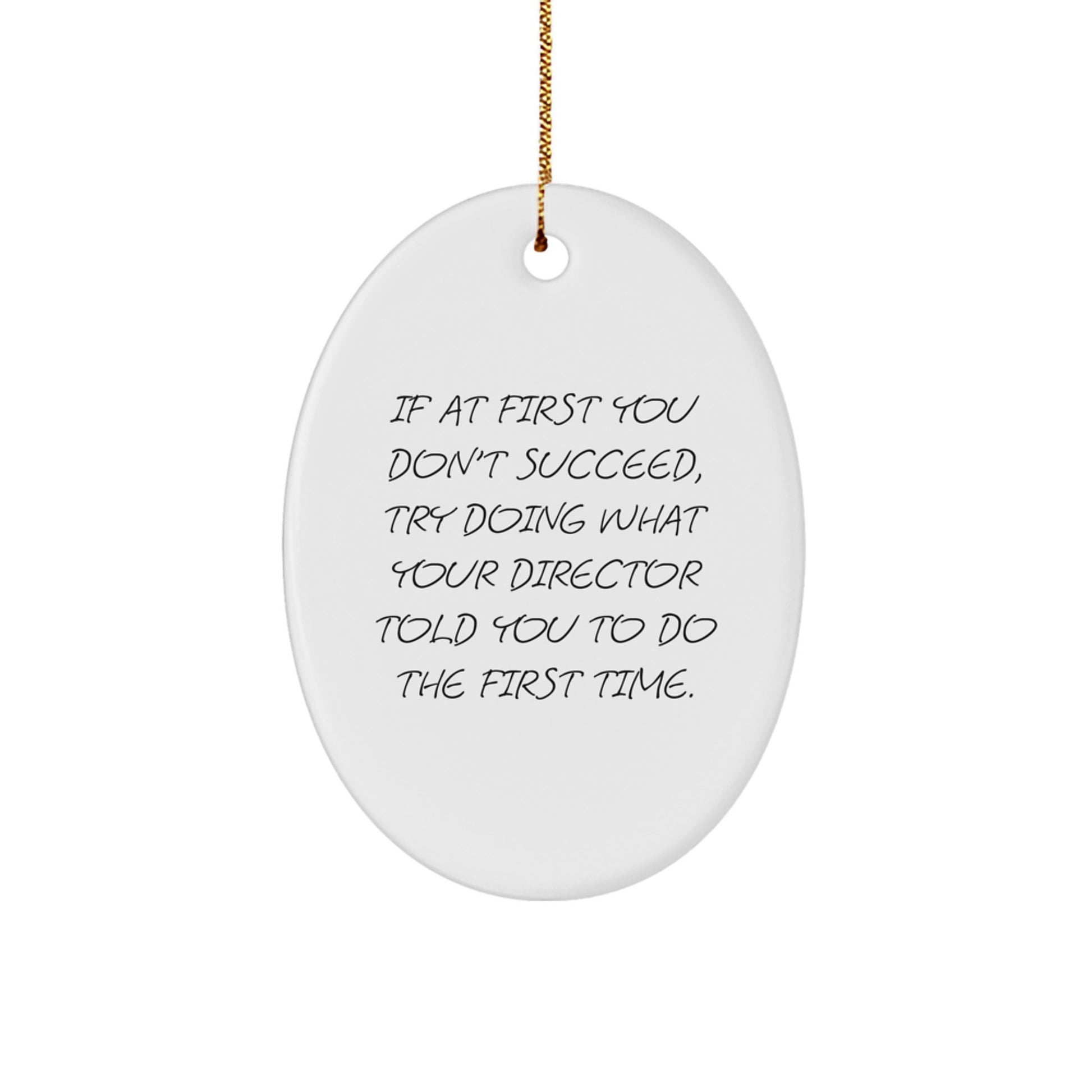 Christmas Gift for Her Director Keepsake Oval Ornament Present - Image 1