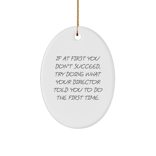 Christmas Gift for Her Director Keepsake Oval Ornament Present - Image 1