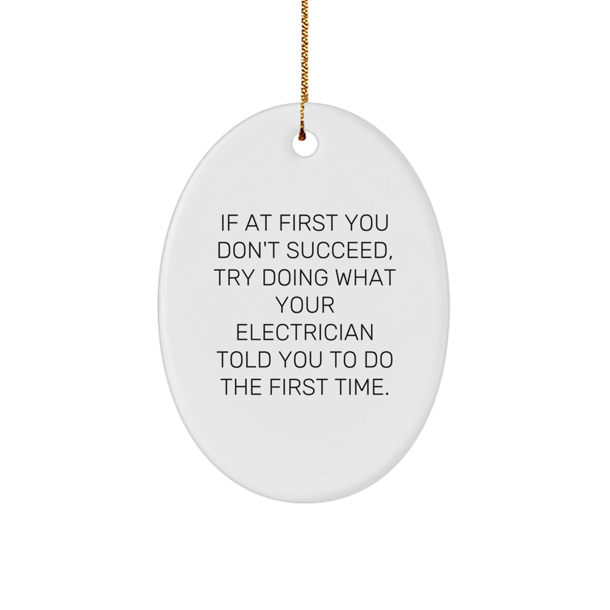 Electrician Oval Ornament Christmas Gift for Her Keepsake Present - Image 1