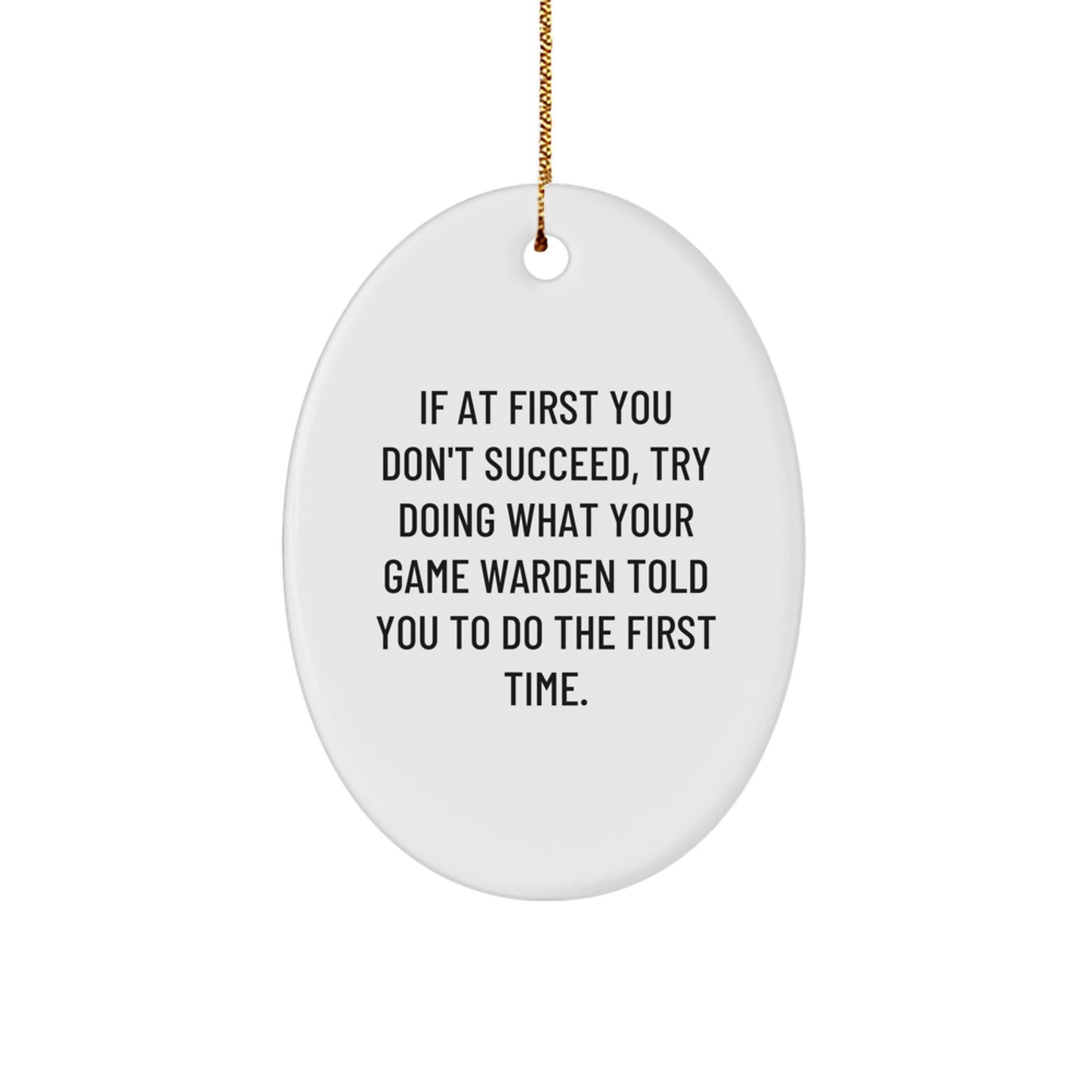 Christmas Gift Oval Ornament for Her Game Warden Keepsake Present - Image 1