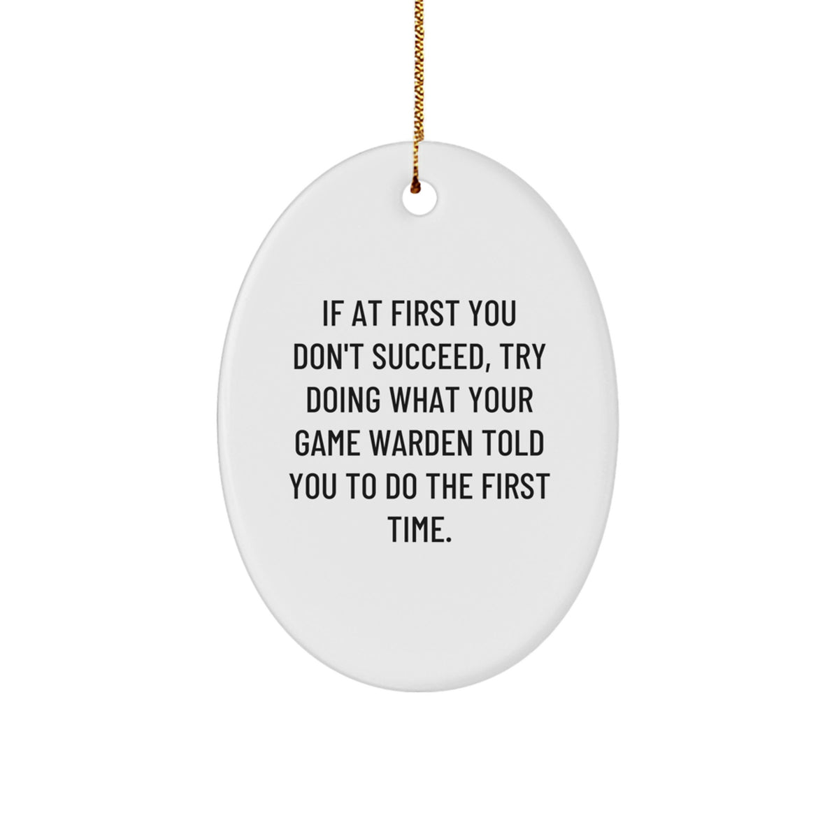 Christmas Gift Oval Ornament for Her Game Warden Keepsake Present - Image 1