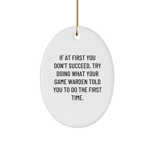 Christmas Gift Oval Ornament for Her Game Warden Keepsake Present - Image 1