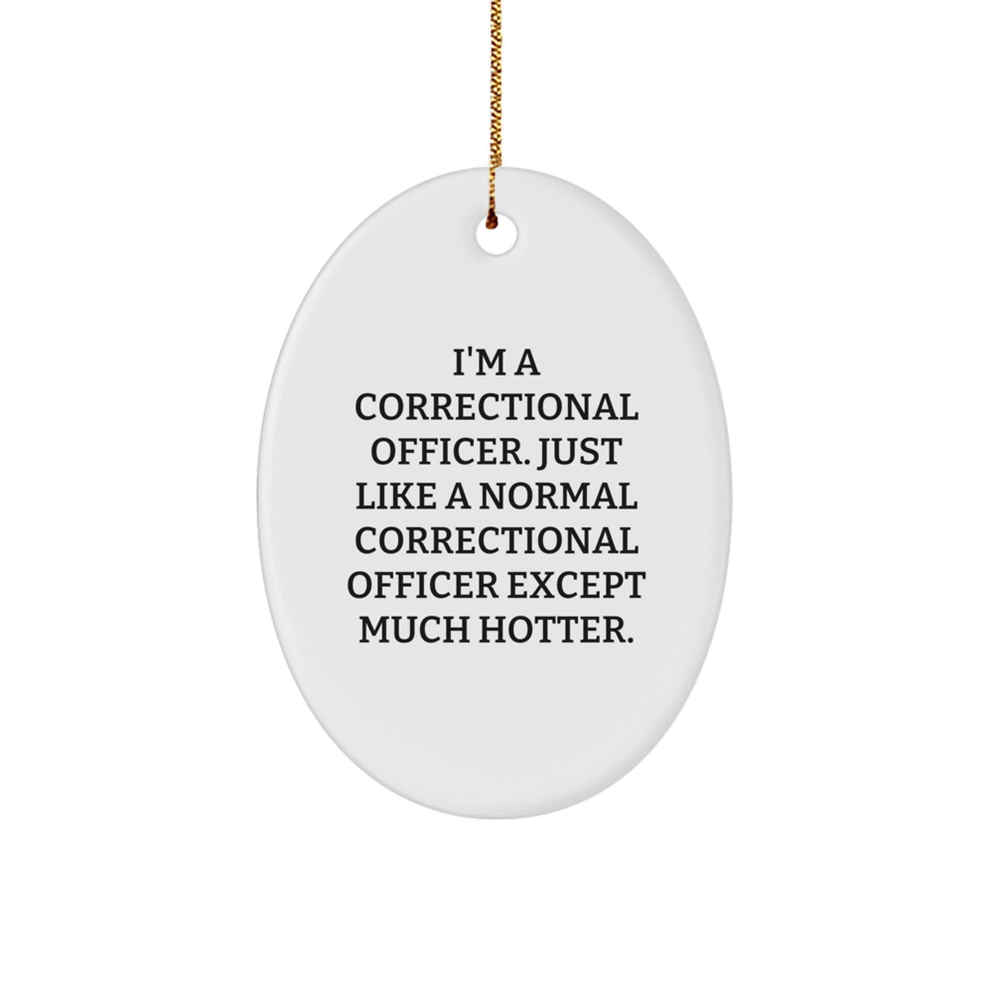 Correctional Officer Gifts from Men, Funny Oval Ornament Christmas Unique Gifts for Correctional Officers - Image 1