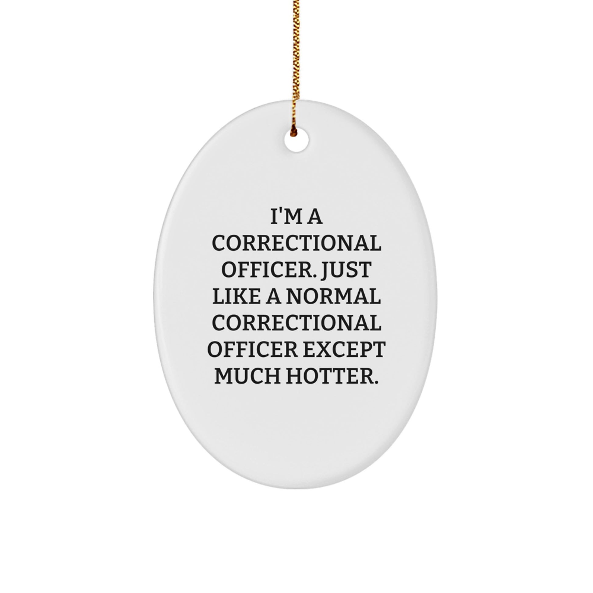 Correctional Officer Gifts from Men, Funny Oval Ornament Christmas Unique Gifts for Correctional Officers - Image 1