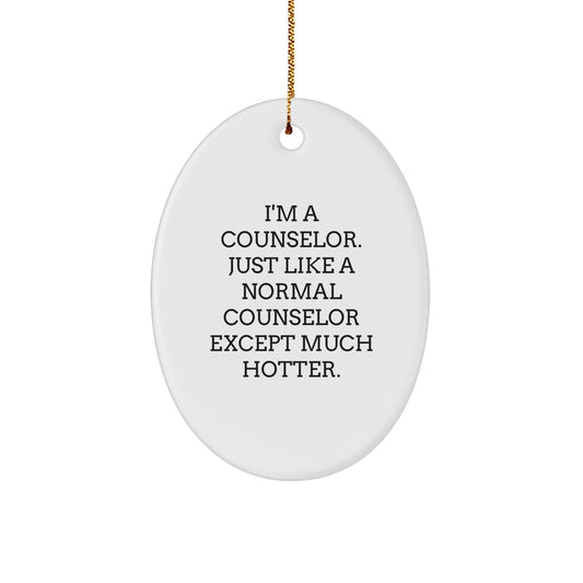 Funny Counselor Oval Ornament Gifts from Family Friends for Counselor Christmas Decoration - Image 1