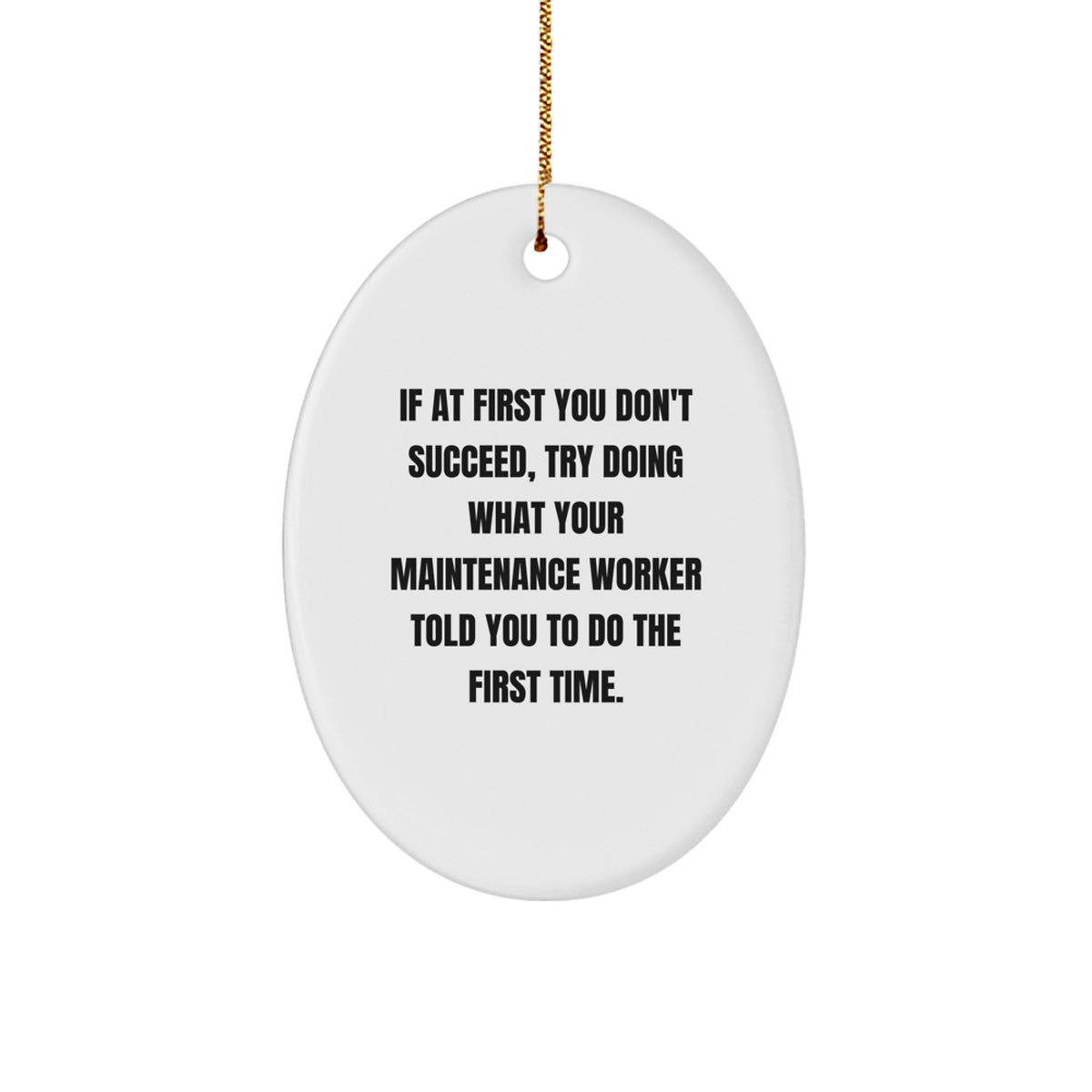 Christmas Gift for Her Maintenance Worker Festive Oval Ornament Present - Image 1
