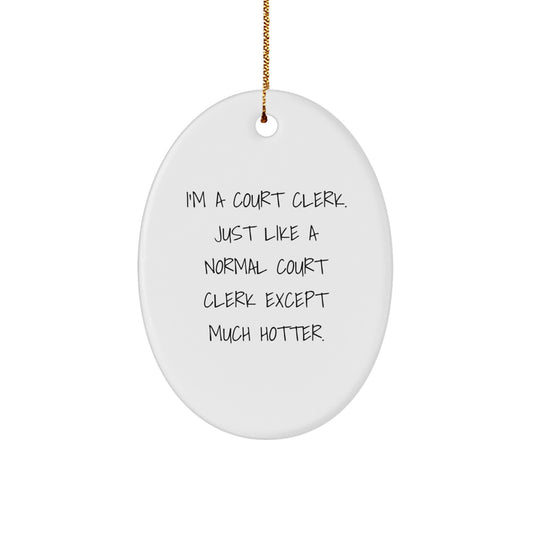 Fun Court Clerk Christmas Oval Ornament Gifts from Friends, Court Clerk Oval Decorations for Home, Court Clerk Gift Ideas for Men Women Family Coworkers - Image 1