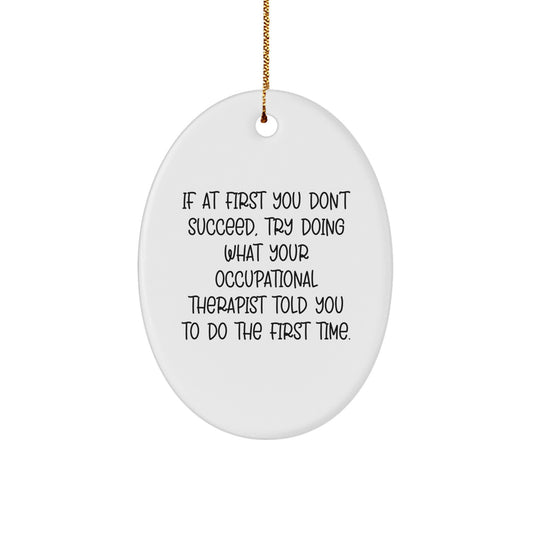 Funny Occupational Therapist Oval Ornaments Gifts from Men to Women Coworkers Family for Christmas Unique Decorations - Image 1