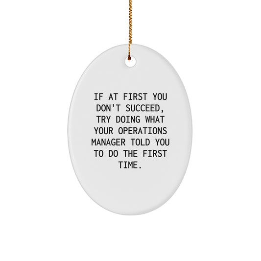 Oval Ornament for Coworkers Idea Gift – Operations Manager Christmas - Image 1