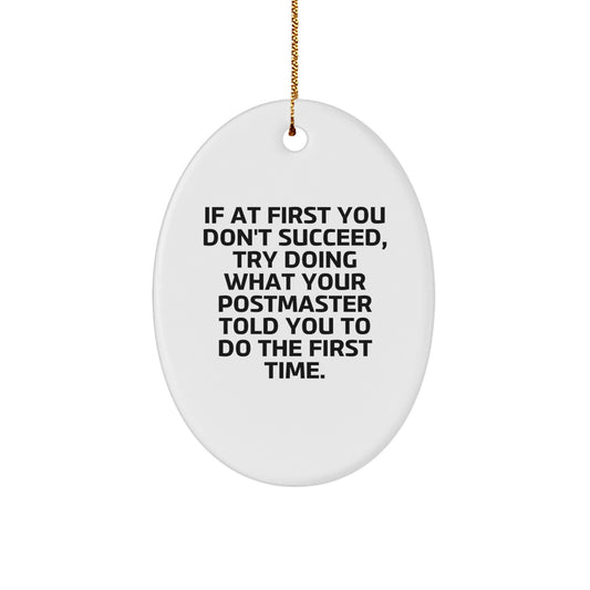 Funny Postmaster Oval Ornament Gifts from Family or Friends for Postmaster, Christmas Unique Gifts - Image 1
