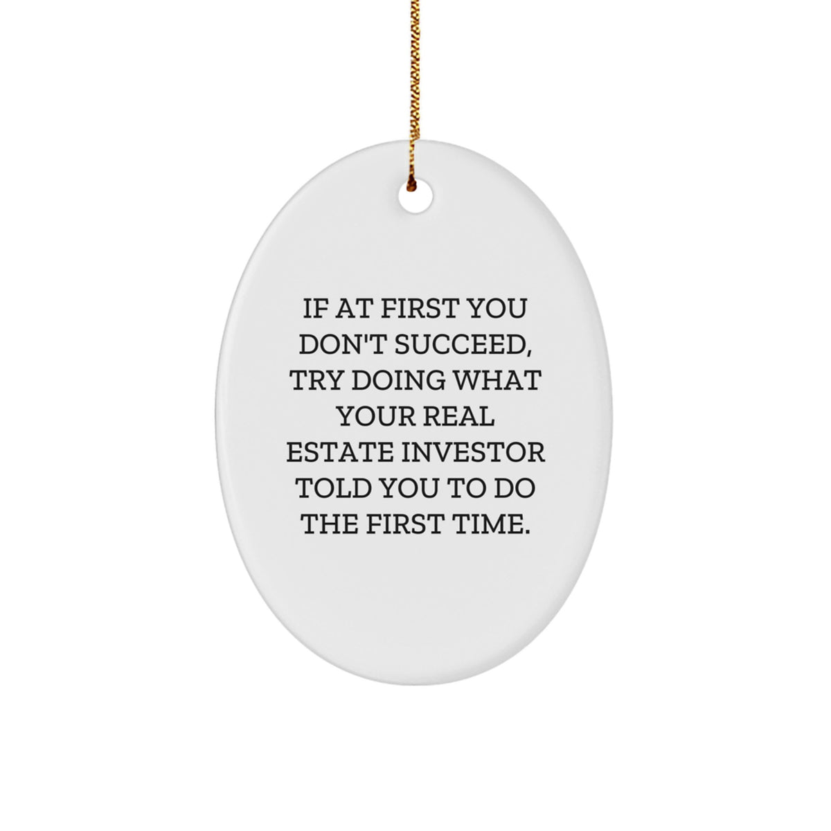 Real Estate Investor Oval Ornament Idea for Coworkers Christmas Gift - Image 1