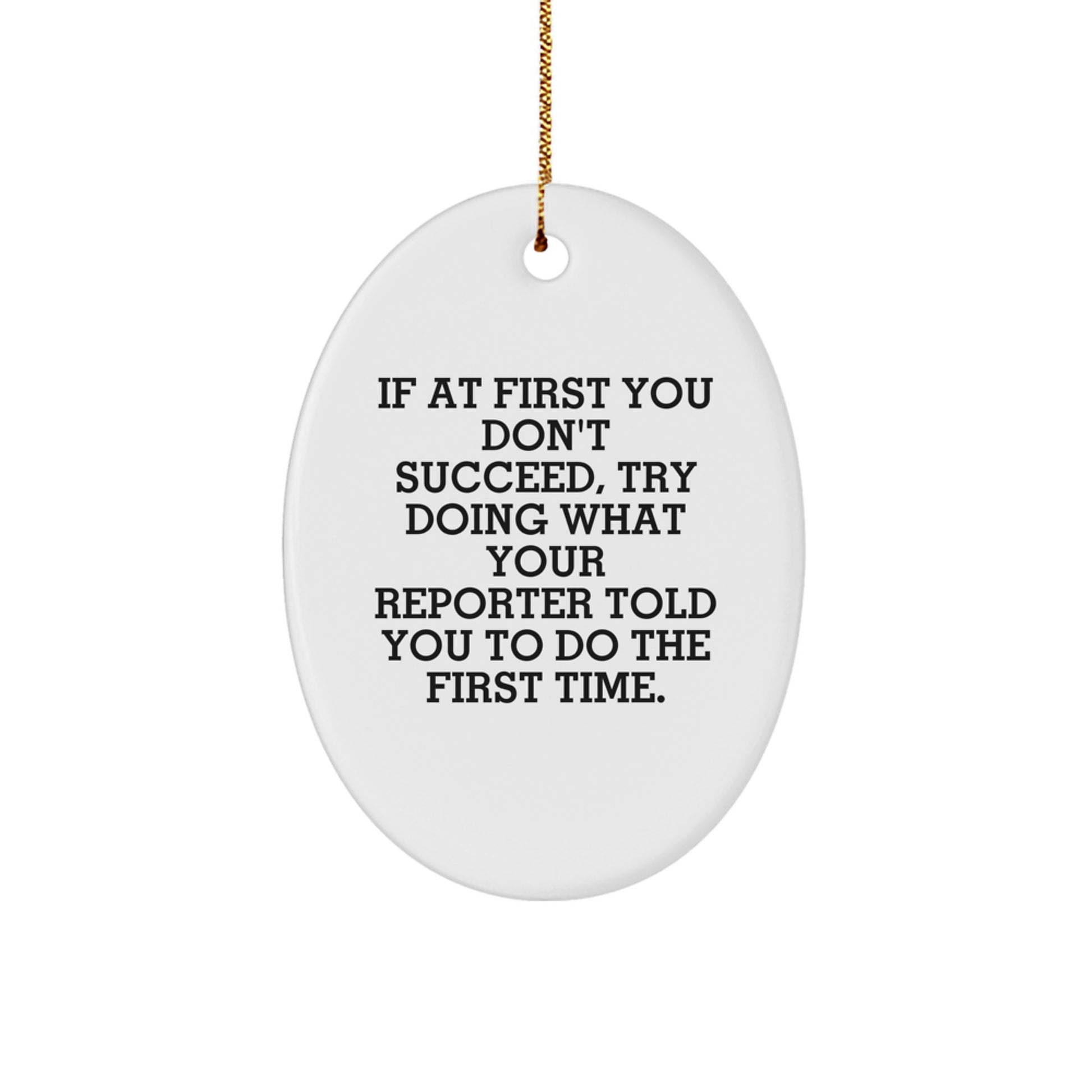 Reporter Keepsake Christmas Ornament for Him Gift - Image 1