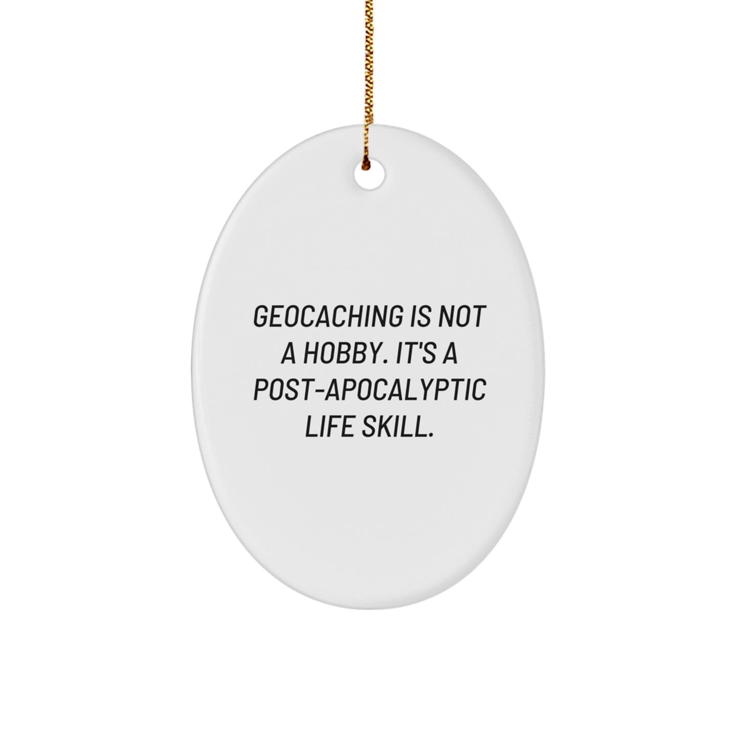 Geocaching Oval Ornament Idea for Coworkers Christmas Gift - Image 1