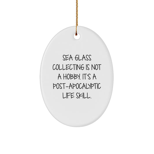 Sea Glass Keepsake Christmas Ornament for Him Gift - Image 1