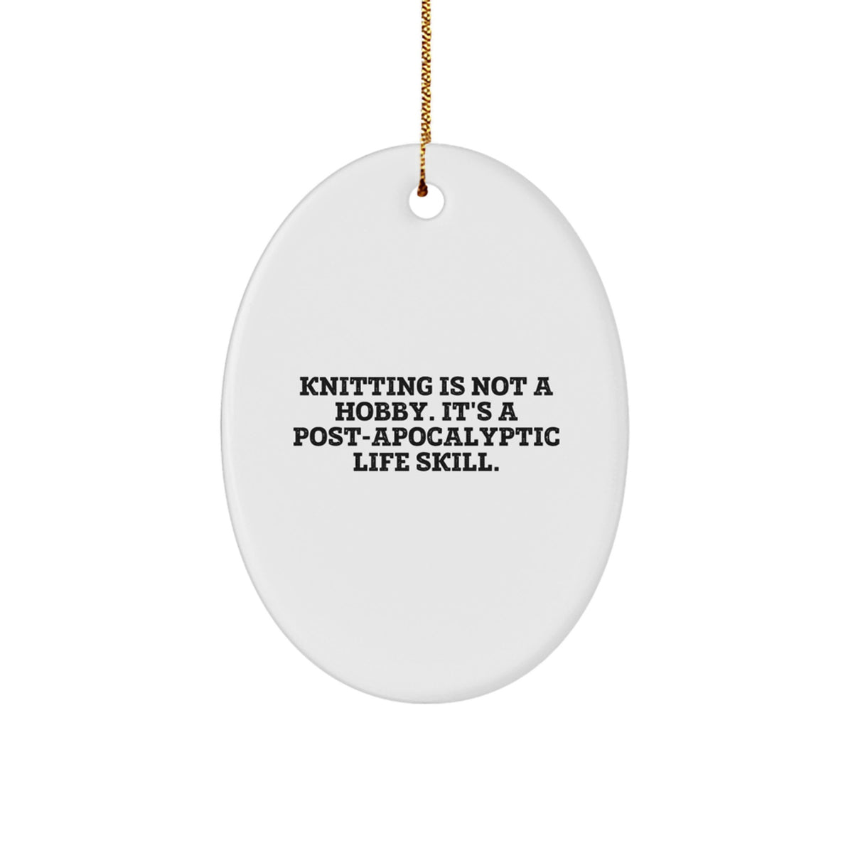 Knitting Keepsake Christmas Ornament for Him Post-Apocalyptic Skill Gift - Image 1