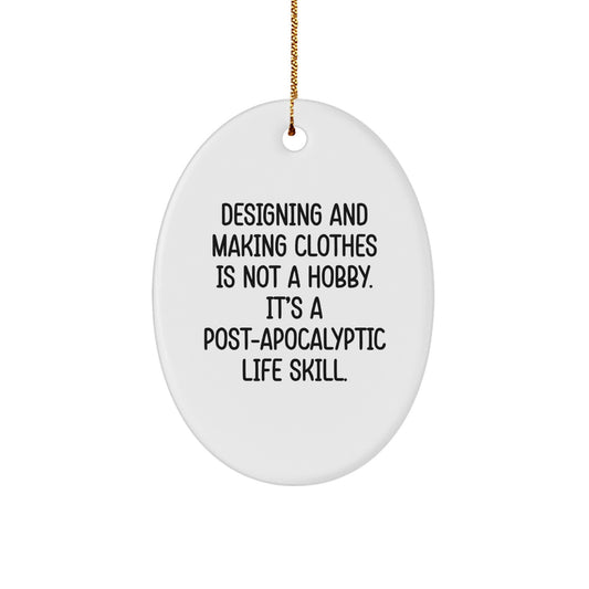 Witty Christmas Ornament Gift for Friends Designing and Making Clothes - Image 1