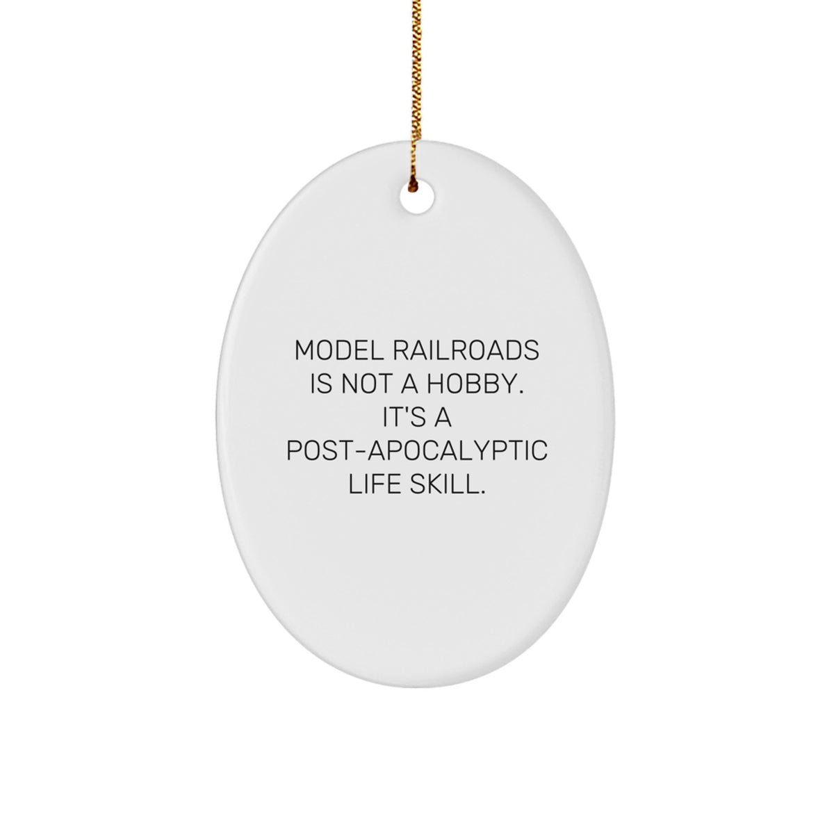 Joyful Model Railroads Oval Christmas Ornament for Happy Kids Favorite Gift - Image 1