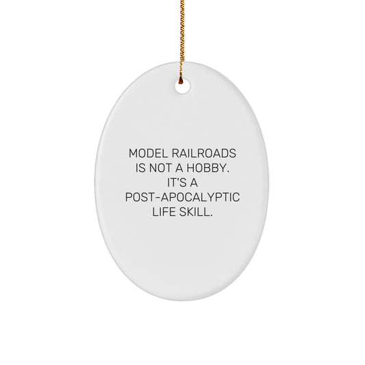 Joyful Model Railroads Oval Christmas Ornament for Happy Kids Favorite Gift - Image 1