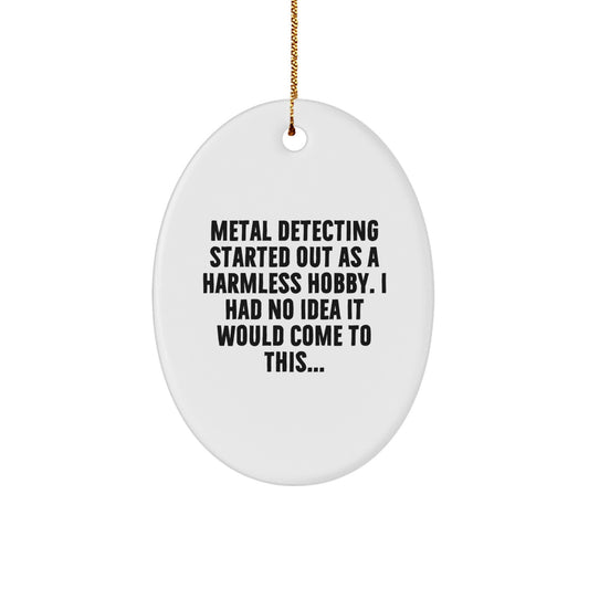 Christmas Gift for Her Metal Detecting Oval Ornament Present - Image 1