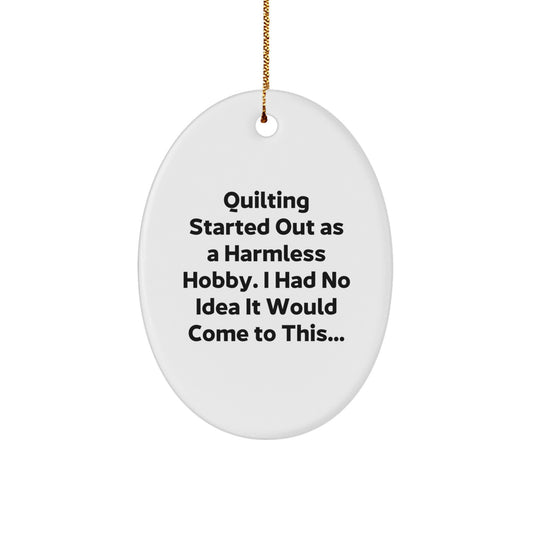 Quilting Keepsake Christmas Ornament for Him Gift with Golden Cord - Image 1