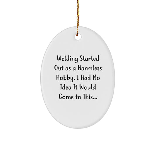 Welding Oval Ornament Idea for Coworkers Christmas Gift - Image 1