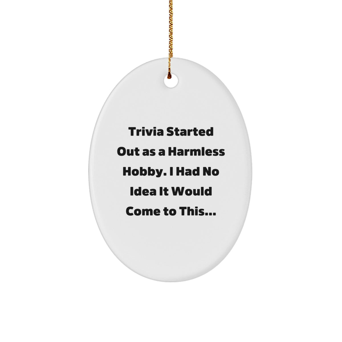 Christmas Gift for Her Trivia Oval Ornament Present Holiday Keepsake - Image 1