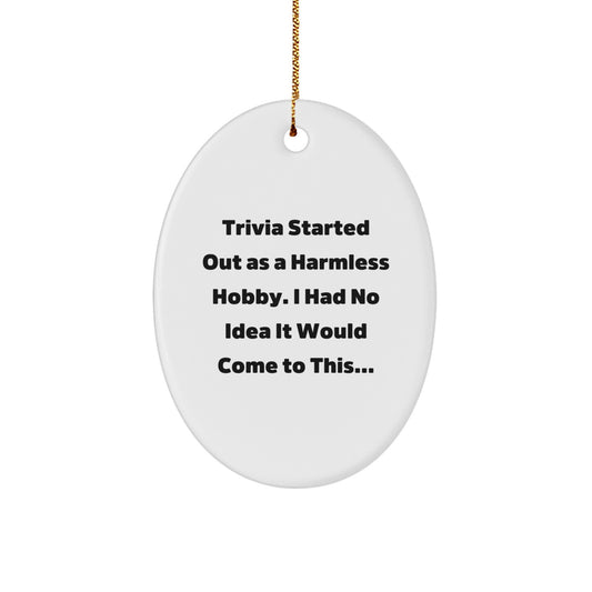 Christmas Gift for Her Trivia Oval Ornament Present Holiday Keepsake - Image 1
