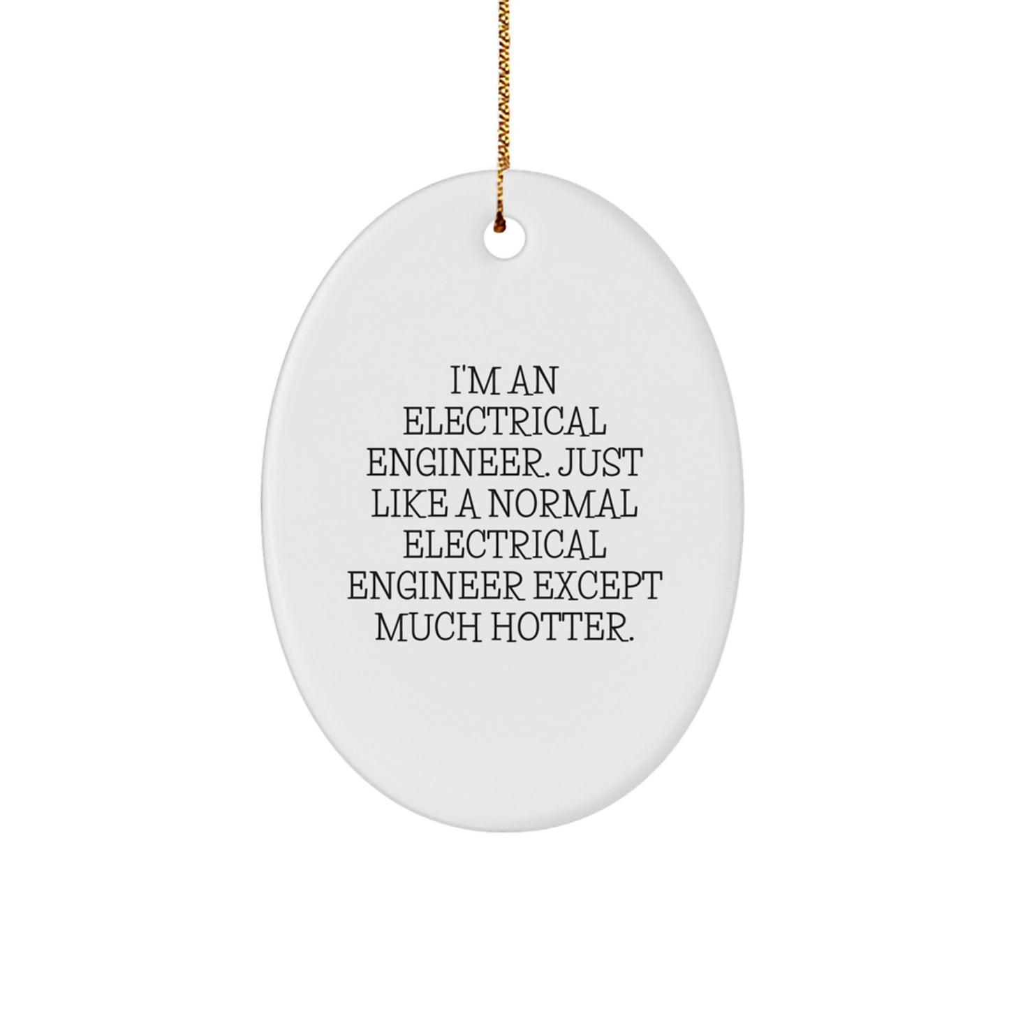 Electrical Engineer Oval Ornament, Funny Quote Gifts for Electrical Engineers, Funny Christmas Unique Gifts from Friends to Electrical Engineer Men or Women - Image 1