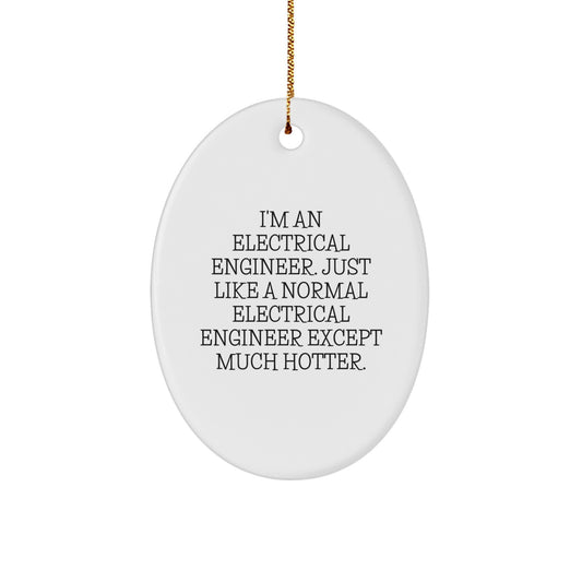 Electrical Engineer Oval Ornament, Funny Quote Gifts for Electrical Engineers, Funny Christmas Unique Gifts from Friends to Electrical Engineer Men or Women - Image 1