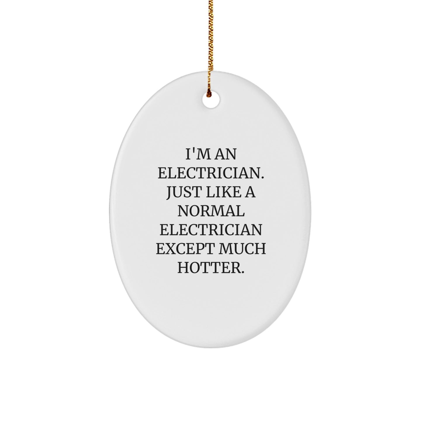 Electrician Oval Ornament, Funny Gift for Electrician, Christmas Unique Gifts from Friends and Family, Gifts for Electrician, Oval Shaped Decor - Image 1