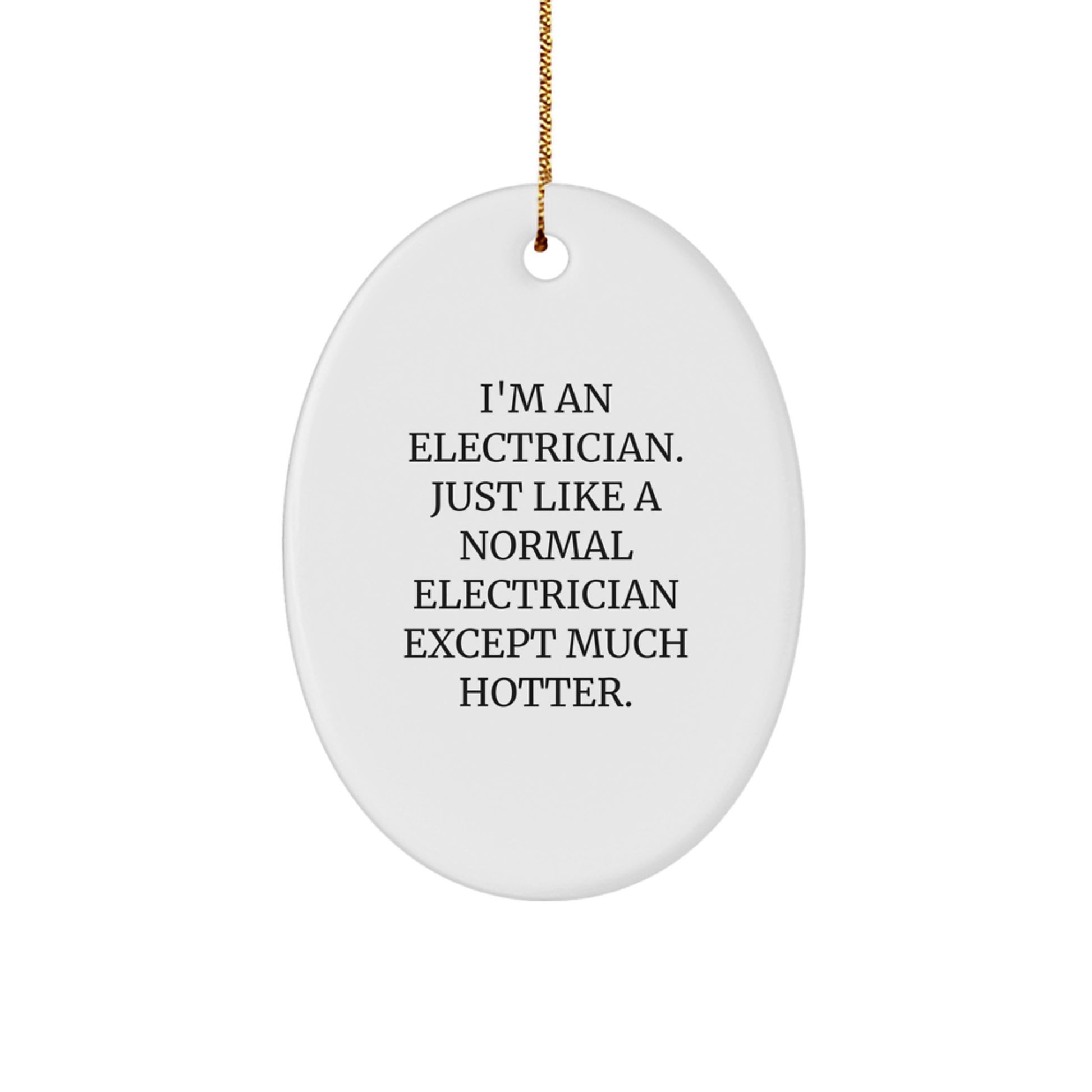 Electrician Oval Ornament, Funny Gift for Electrician, Christmas Unique Gifts from Friends and Family, Gifts for Electrician, Oval Shaped Decor - Image 1
