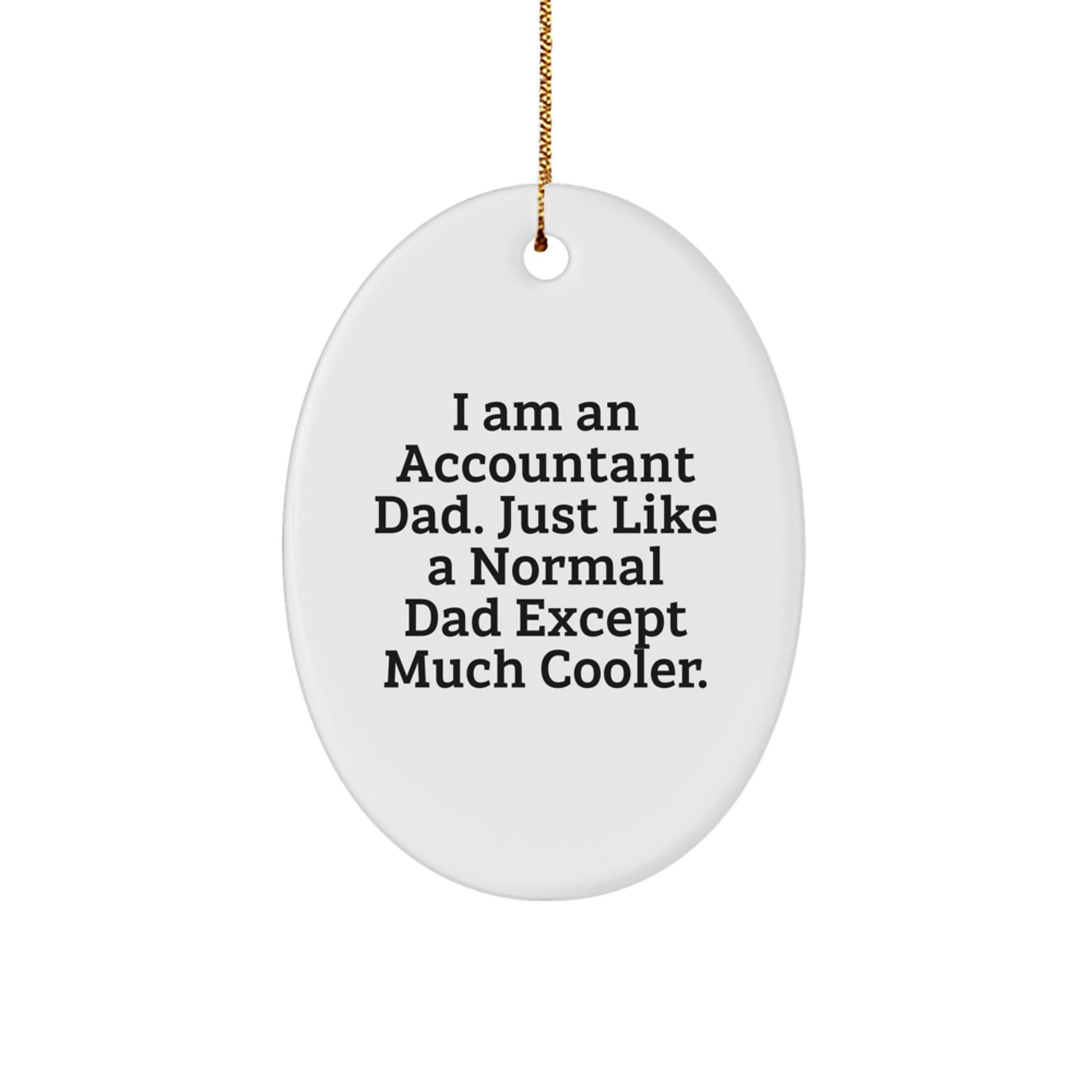Funny Accountant Dad Oval Ornament, Gifts from Family to Accountant Friends and Coworkers, Christmas Unique Gifts - Image 1