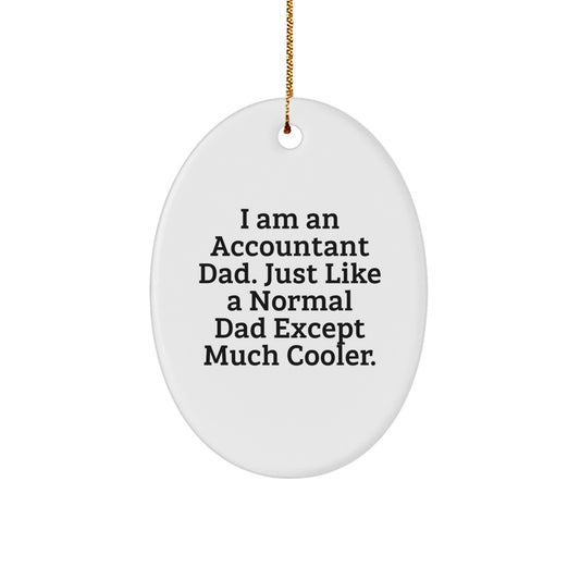 Funny Accountant Dad Oval Ornament, Gifts from Family to Accountant Friends and Coworkers, Christmas Unique Gifts - Image 1