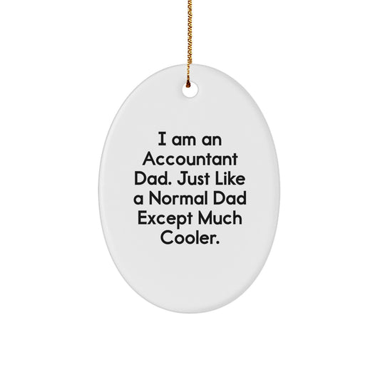 Accountant Dad Oval Ornament Funny Gift for Men from Family at Christmas - Image 1